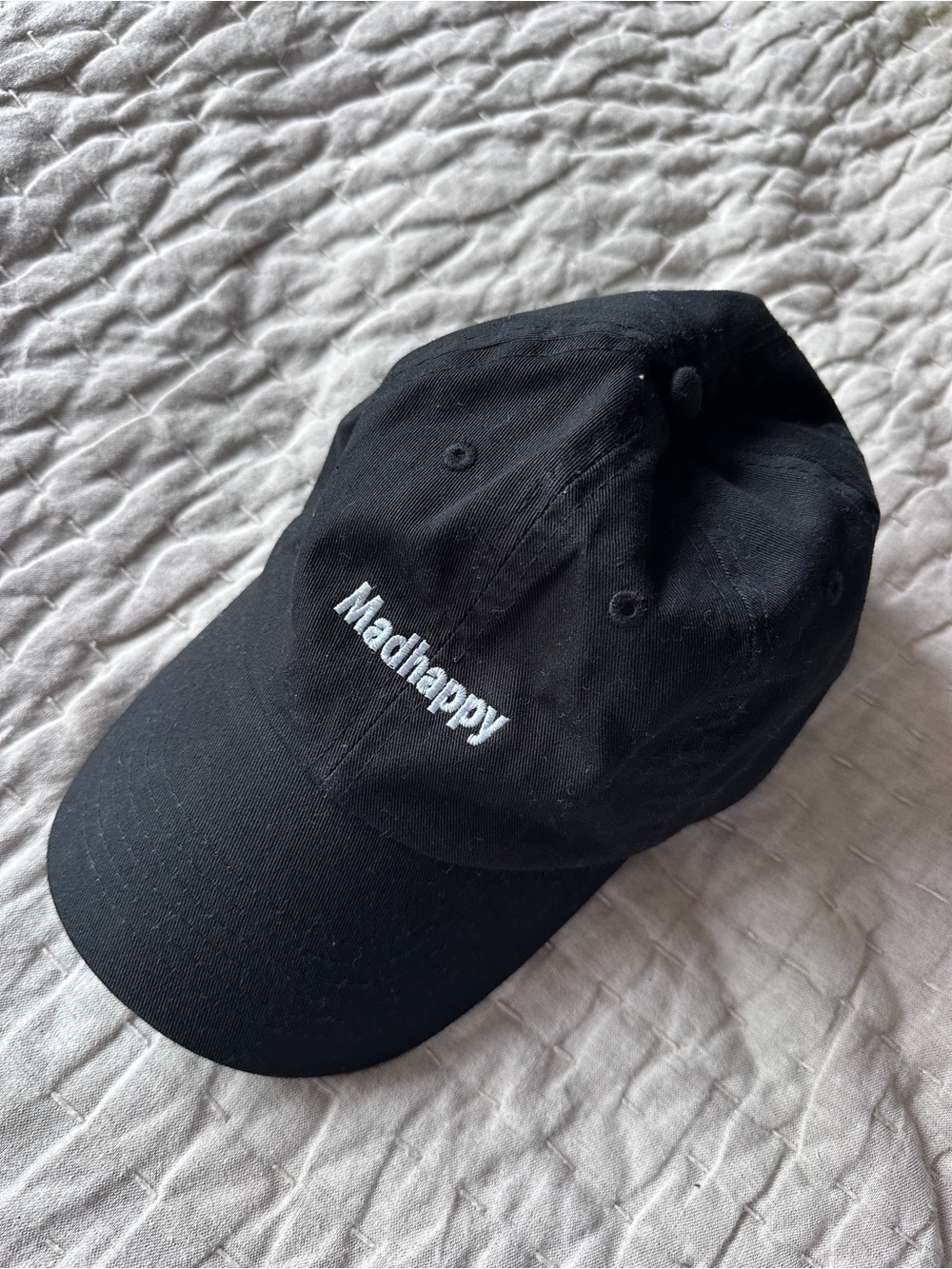 Madhappy Black Cap with White Embroidered Logo